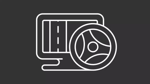 Animated Flat Design Driving Simulator Icon