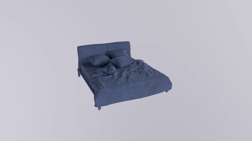 Big Bed 3d object rotating loop