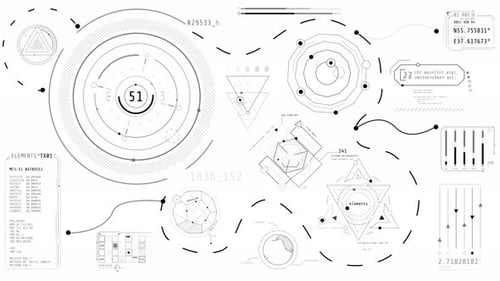 Animation of a Hightech Screen with Data Processing Operations