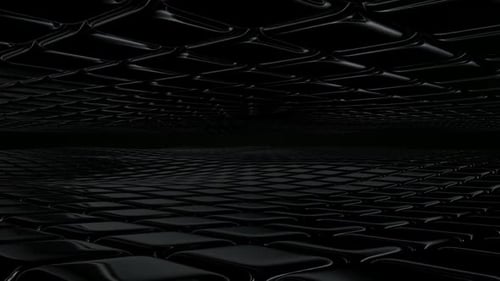 Luxury Background with a Floating Field of Black Cubes, Reflection, Exclusive, Figures, 3D Render