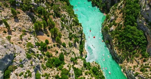 Aerial View of Gorges Du Verdon and Galetas Bridge Magnificent Nature Aerial Journey Above Verdon
