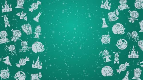 Animated Halloween pattern with fun green seamless pattern