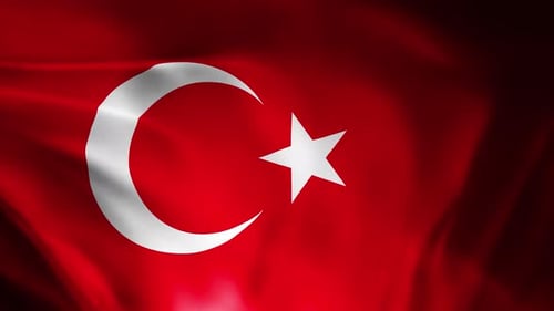 Realistic Turkish Flag Waving Seamless Loop Background Animation