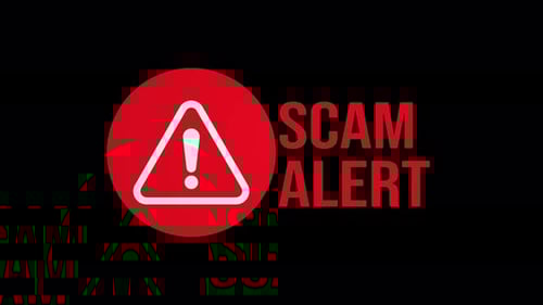 Scam Alert Warning Message with Exclamation Icon