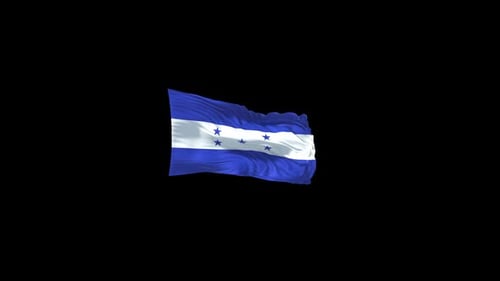 Realistic Honduras National Flag Waving Loop