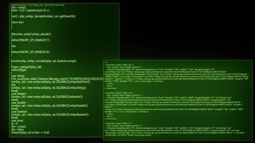 source code programming screen text scrolling animation