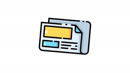 animation of Folded newspaper with the word news.