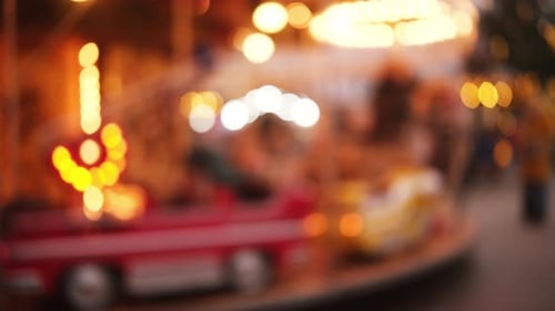 Blurred Rotating Wheel Carousel MerryGoRound
