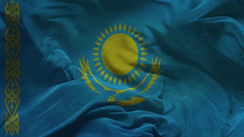 Realistic Waving Kazakhstan Flag Animation