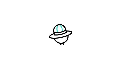Minimalist Hat Line Art Reveal Animation