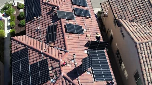 Solar Panel Installation on a Residential Rooftop