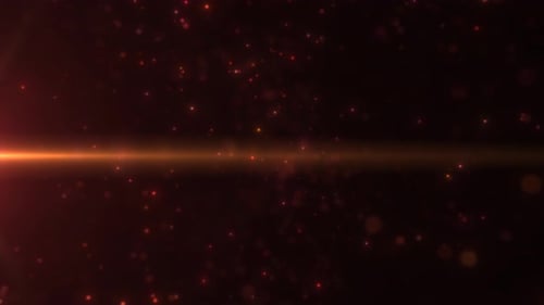 Abstract Red and Orange Glowing Particles with Light Ray Background