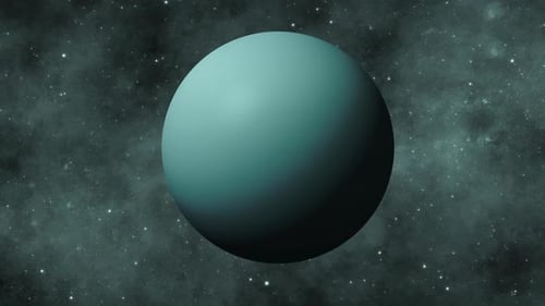 Vista del planeta Urano realista rotado en 3D