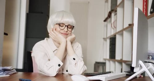 Bored Sad Young Lady Worker Tired Unmotivated and Disinterested in Full Work