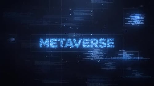 Metaverse-Wort zum Hintergrund der dynamischen Technologie