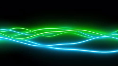 Neon Glowing Electric Energy Waves Loop Background