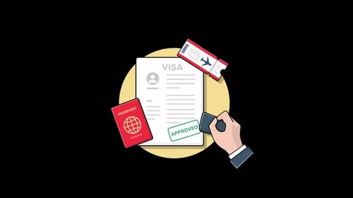 Animated Visa Approval Process for Travel Documents