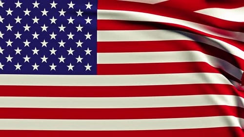 Seamless Loop of Waving American Flag