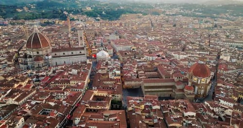 Aerial View Di Santa Maria Del Fiore Basilica Florence Italy