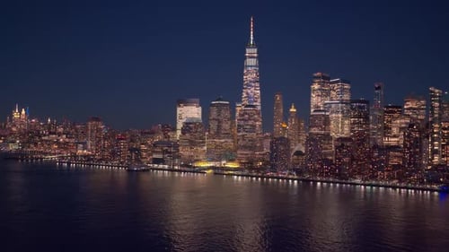 New York with Downtown Towers New York Aerial Panoramic Cityscape New York City Iconic Panorama NYC