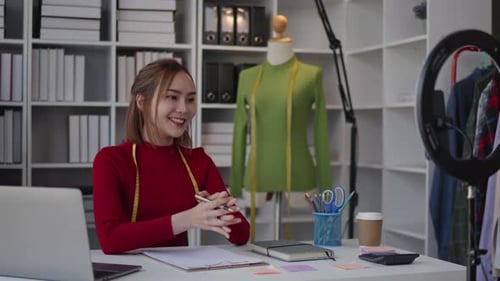 Woman Presenting Fashion Ideas on Video