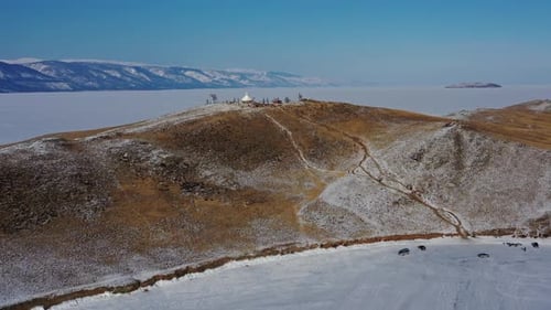 Stupa at Ogoy Island on Baikal lake