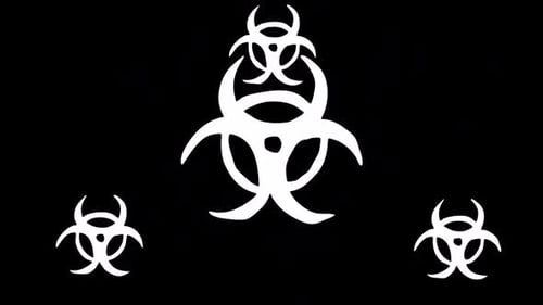 Flat Design Biohazard Symbol Reveal Animation
