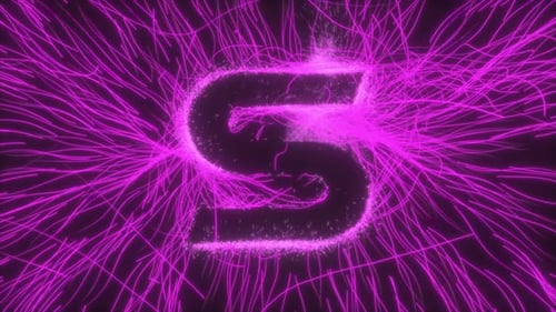 Letter S Reveal In Neon Electric Field