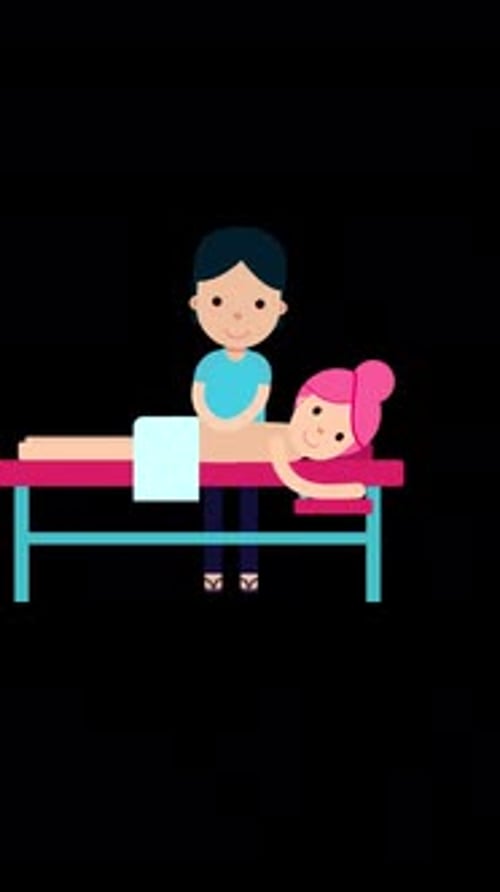 Female Masseur Massages Her Client Vertical Alpha Channel