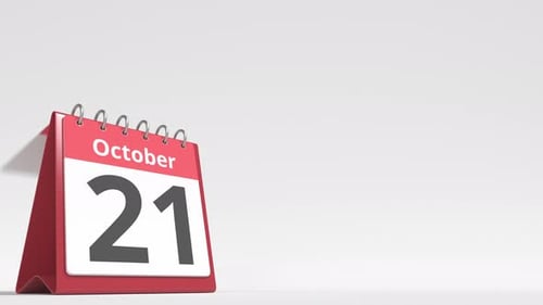 October 22 Date on the Flip Desk Calendar Page