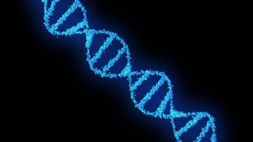 Glowing Blue DNA Helix Rotation for Science and Medical Projects