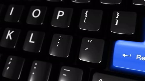 Animated Refer A Friend Social Network Button on Computer Keyboard