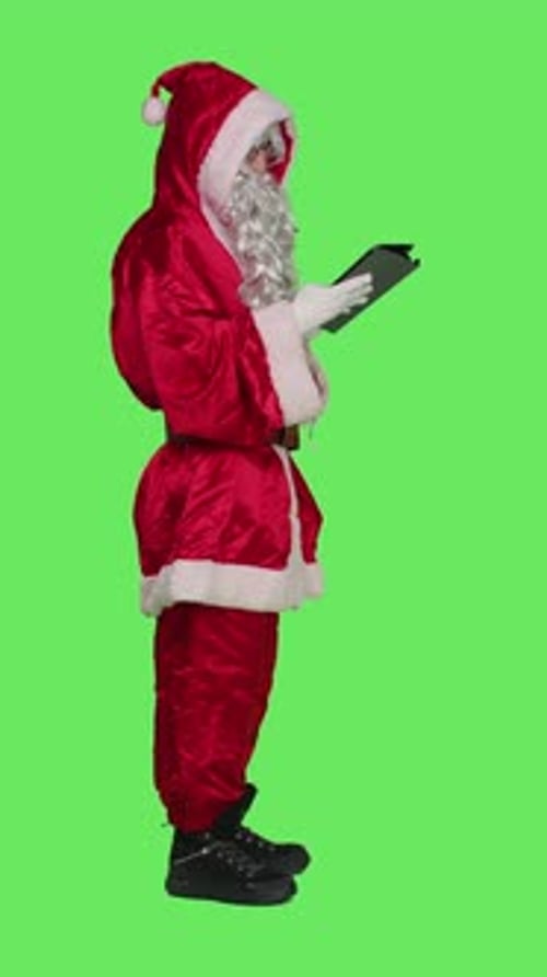 Vertical Video Profile of Santa Claus Using Digital Tablet