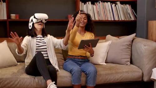 Young Adults Exploring Virtual Reality on the Couch