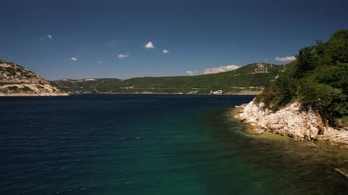 Aerial view of Krk bridge, Kraljevica, Croatia.