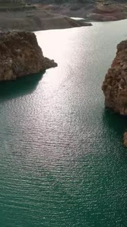 Vertical Video Exploring Southern Turkey's Mountain Reservoir and Farming