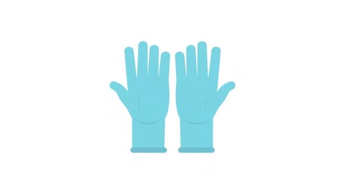 Animated Medical Protective Gloves Flat Design
