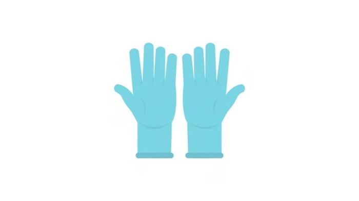Animated Medical Protective Gloves Flat Design, Elements Motion ...