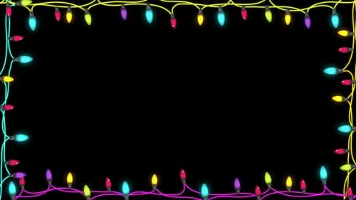 Colorful Animated Blinking String Lights Frame