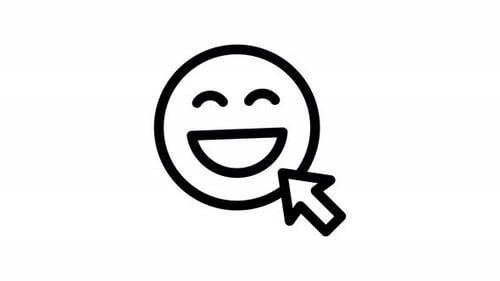 happy face line icon animation