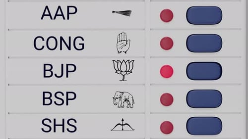 Appuyez sur le bouton BJP Party sur la machine EVM