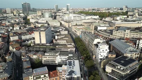 Aerial view of Bruxelles buildings and streets, Belgium.