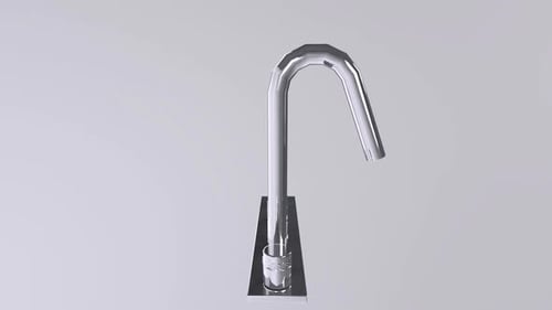 3D Animated Chrome Faucet Product Showcase on White