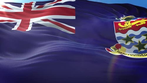 Cayman Islands Flag Waving Loop for National Identity Projects