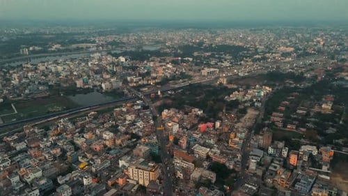 Aerial View Of Urban Landscape In New Delhi