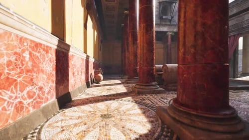 Ancient Roman Architecture Shines with Intricate Mosaics and Columns