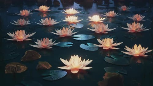 Loop Lotus Flowers on a Magical Night on the Water