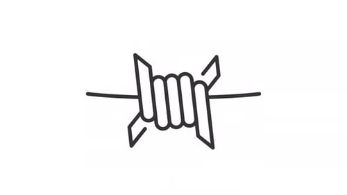 Animated barbed wire line icon