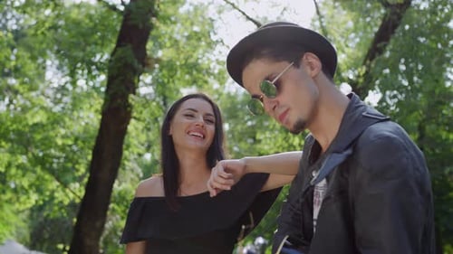 Couple Enjoying Music Outdoors