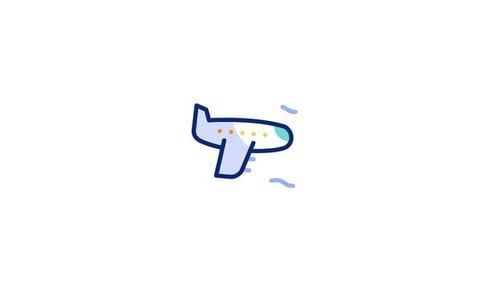 Modern Animated Airplane Flying Icon